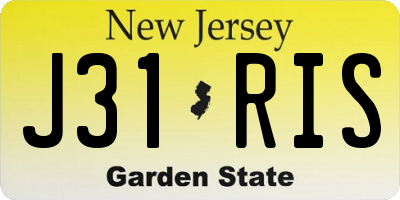 NJ license plate J31RIS