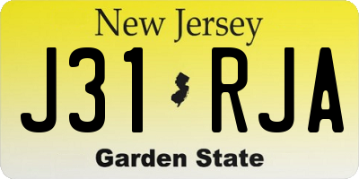 NJ license plate J31RJA
