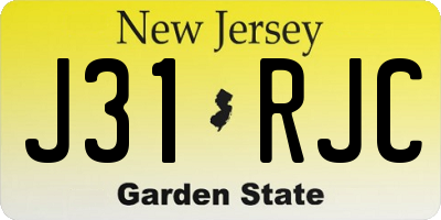 NJ license plate J31RJC