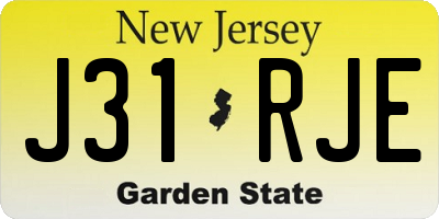 NJ license plate J31RJE
