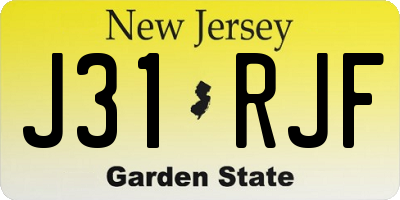 NJ license plate J31RJF