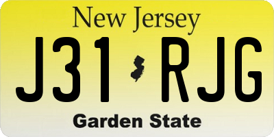 NJ license plate J31RJG