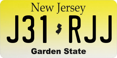 NJ license plate J31RJJ