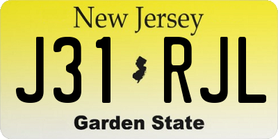 NJ license plate J31RJL