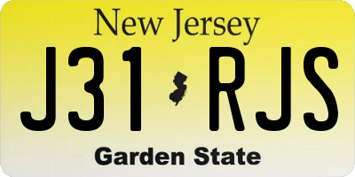 NJ license plate J31RJS