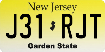 NJ license plate J31RJT