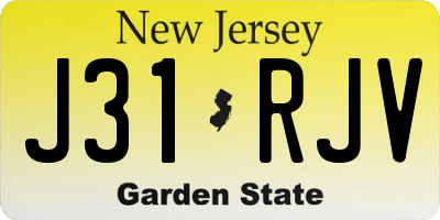 NJ license plate J31RJV