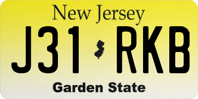 NJ license plate J31RKB