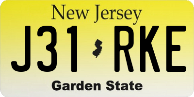 NJ license plate J31RKE