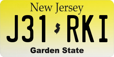 NJ license plate J31RKI