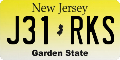 NJ license plate J31RKS