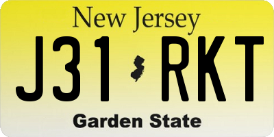 NJ license plate J31RKT