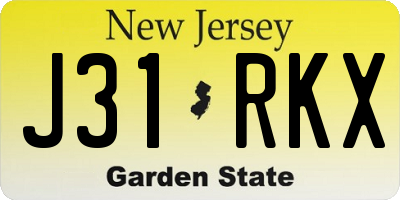 NJ license plate J31RKX