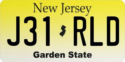 NJ license plate J31RLD