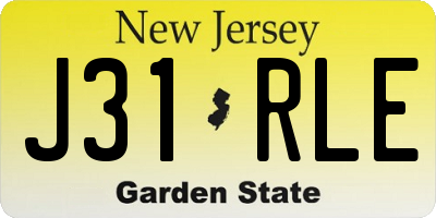 NJ license plate J31RLE