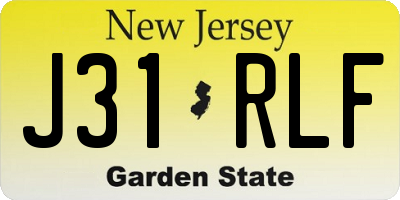 NJ license plate J31RLF