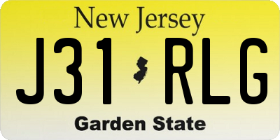 NJ license plate J31RLG