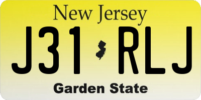NJ license plate J31RLJ
