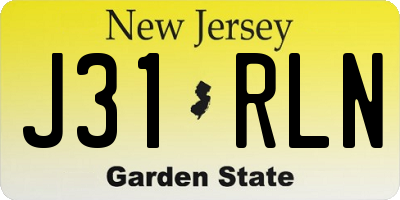 NJ license plate J31RLN