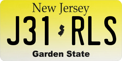 NJ license plate J31RLS