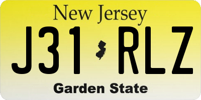 NJ license plate J31RLZ