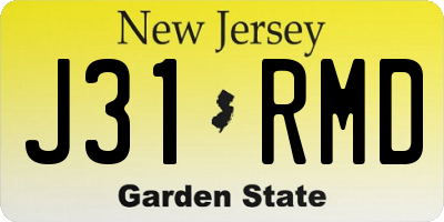 NJ license plate J31RMD