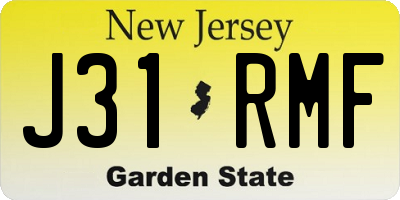 NJ license plate J31RMF