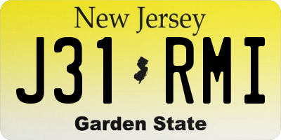NJ license plate J31RMI