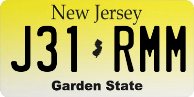 NJ license plate J31RMM