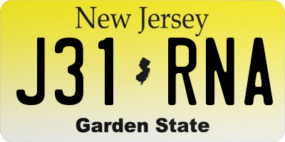 NJ license plate J31RNA
