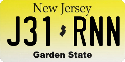 NJ license plate J31RNN