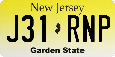 NJ license plate J31RNP