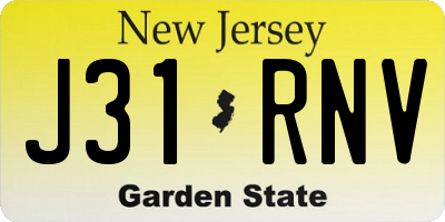 NJ license plate J31RNV