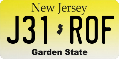 NJ license plate J31ROF
