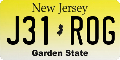 NJ license plate J31ROG