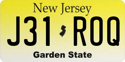 NJ license plate J31ROQ