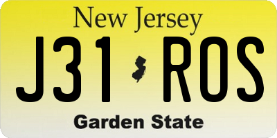 NJ license plate J31ROS