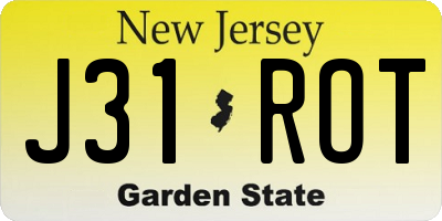 NJ license plate J31ROT