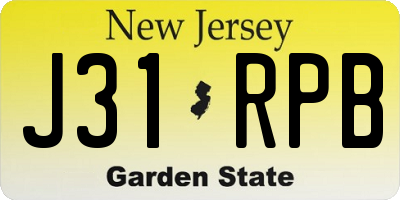 NJ license plate J31RPB