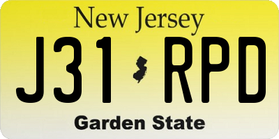 NJ license plate J31RPD