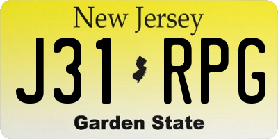 NJ license plate J31RPG