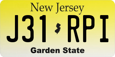 NJ license plate J31RPI