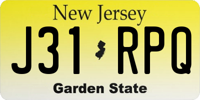 NJ license plate J31RPQ