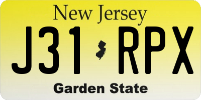 NJ license plate J31RPX