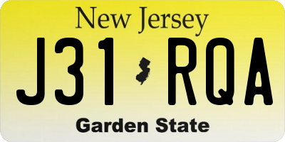 NJ license plate J31RQA