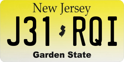 NJ license plate J31RQI