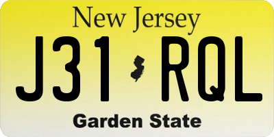 NJ license plate J31RQL