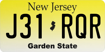 NJ license plate J31RQR
