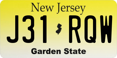 NJ license plate J31RQW