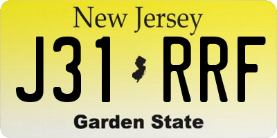 NJ license plate J31RRF